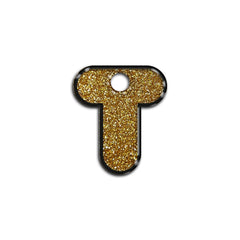 T Harfi Rounded Gold Glitter | ID Tag