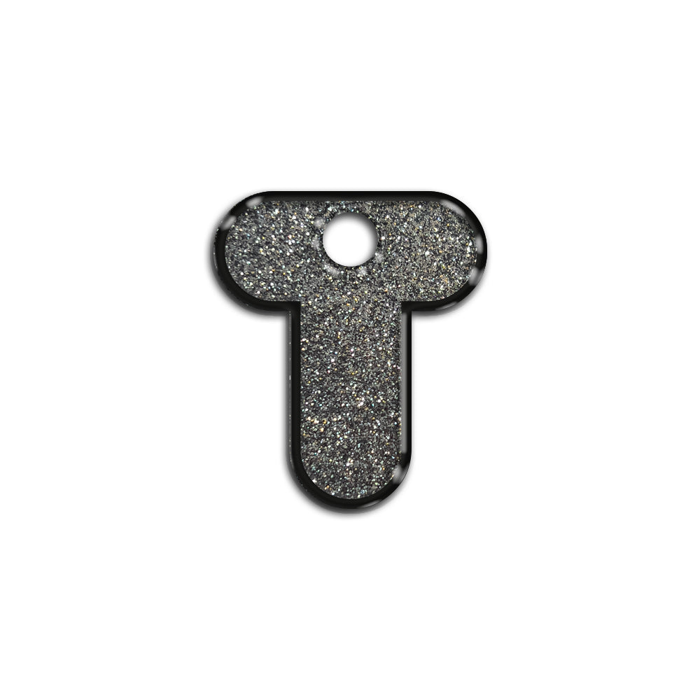T Harfi Rounded Gray Glitter | ID Tag