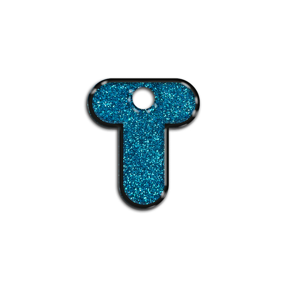 T Harfi Rounded Blue Glitter | ID Tag