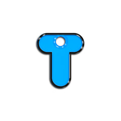 T Harfi Rounded Blue Neon | ID Tag