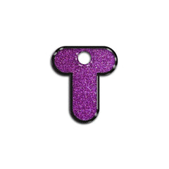 T Harfi Rounded Purple Glitter | ID Tag