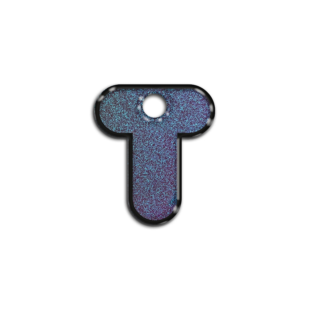T Harfi Rounded Opal Blue Glitter | ID Tag