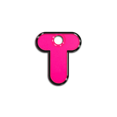 T Harfi Rounded Pink Neon | ID Tag