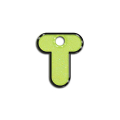 T Harfi Rounded Sarı Glitter | ID Tag