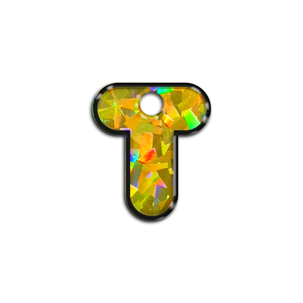 T Harfi Rounded Sarı Holo | ID Tag