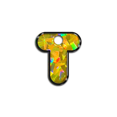 T Harfi Rounded Sarı Holo | ID Tag