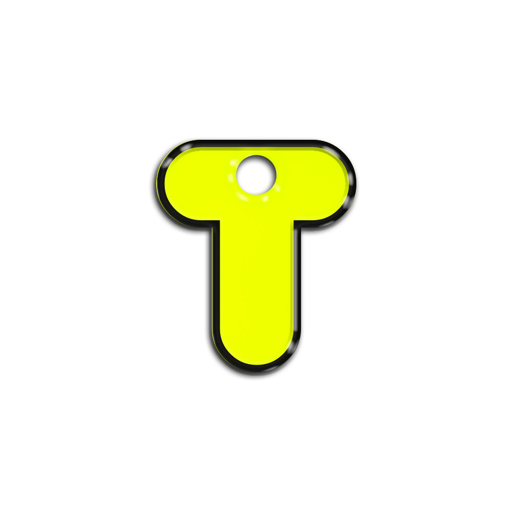 T Harfi Rounded Sarı Neon | ID Tag