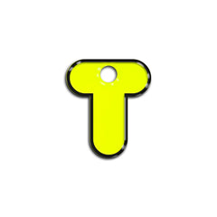 T Harfi Rounded Sarı Neon | ID Tag