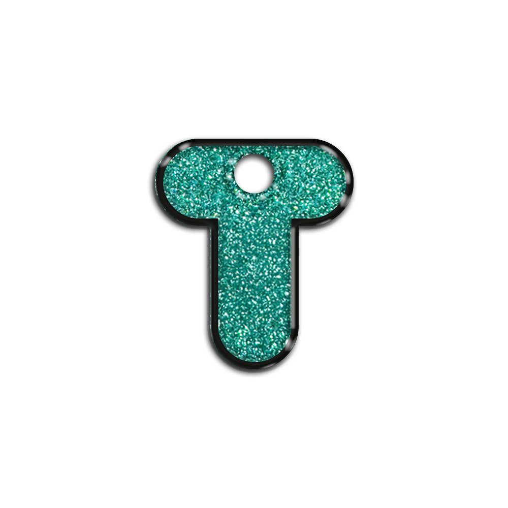 T Harfi Rounded Su Green Glitter | ID Tag