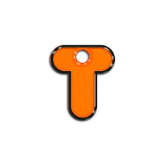 T Harfi Rounded Orange Neon | ID Tag