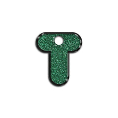 T Harfi Rounded Green Glitter | ID Tag