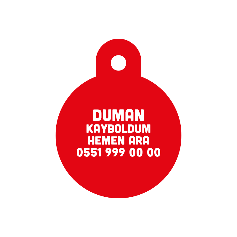 Mikro Çipim Var Kırmızı Yuvarlak TF TagsForever
