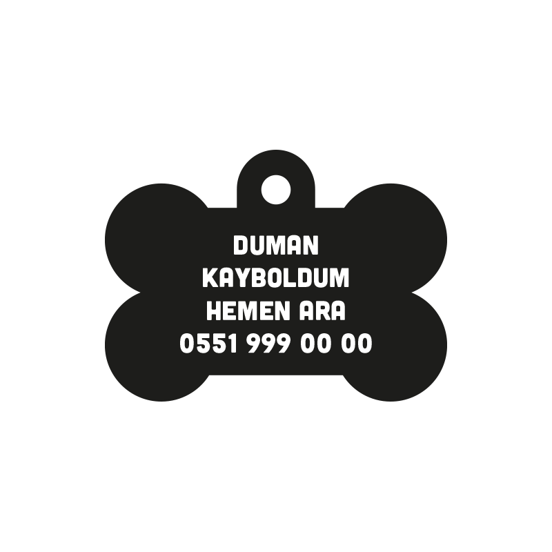 Mikro Çipim Var Siyah Kemik TF TagsForever