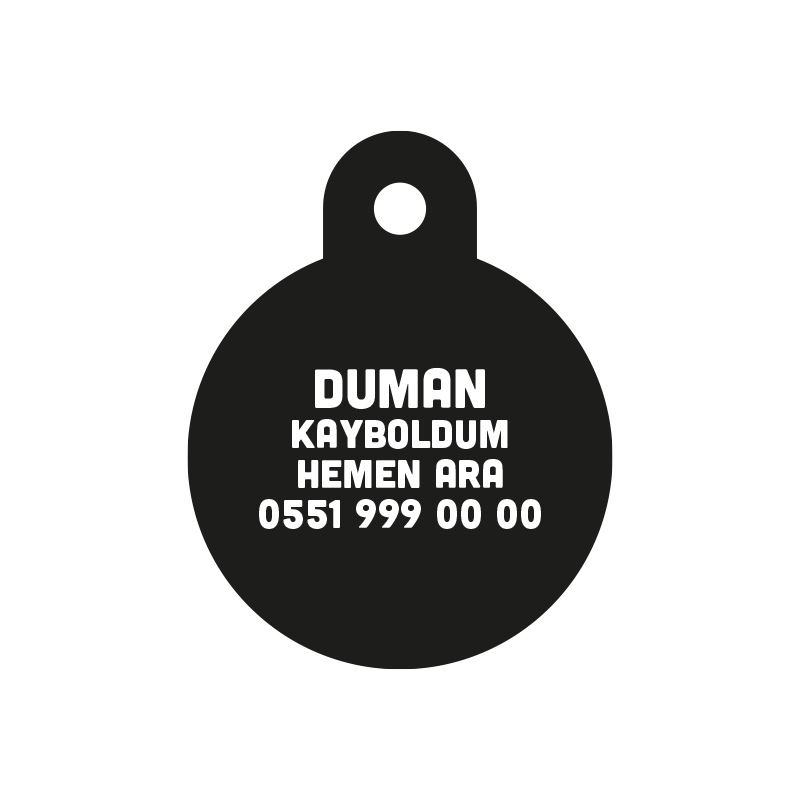 Mikro Çipim Var Siyah Yuvarlak TF TagsForever