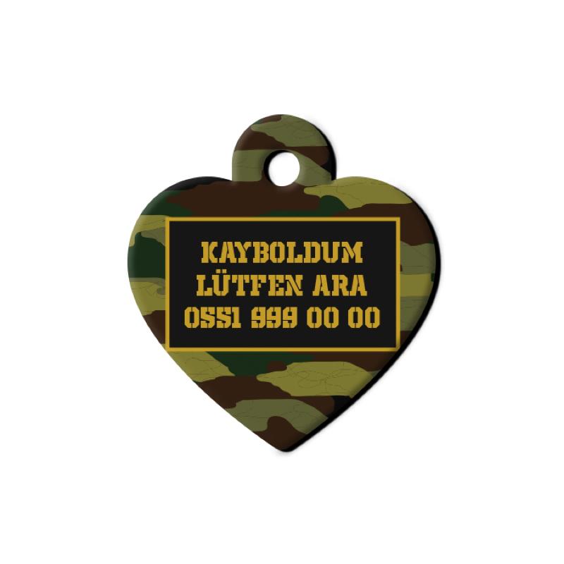 Klasik Askeri Kamuflaj Kalp TFX TagsForever