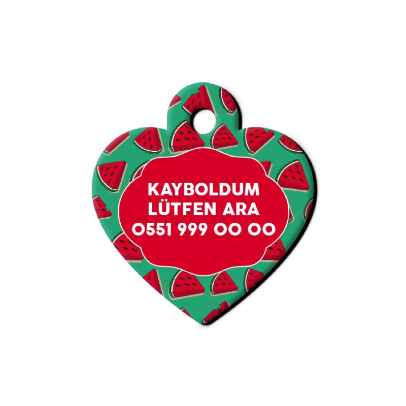 Karpuz Desenli Kalp TFX TagsForever