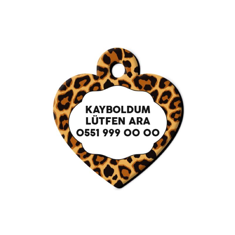 Leopar Desenli Kalp TFX TagsForever