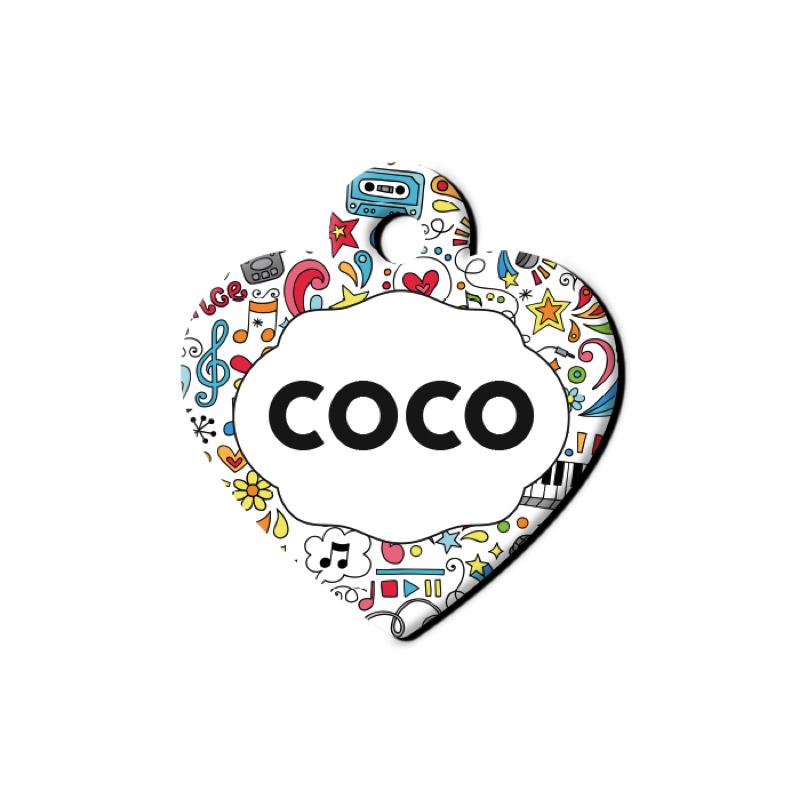 Müzik Doodle Desenli Kalp TFX TagsForever