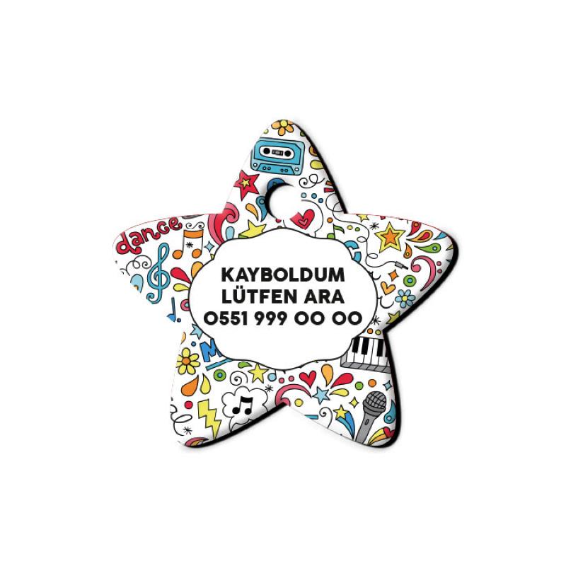 Müzik Doodle Desenli Yıldız TFX TagsForever