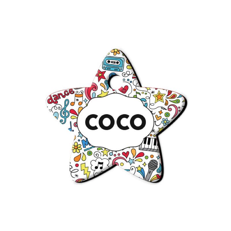 Müzik Doodle Desenli Yıldız TFX TagsForever