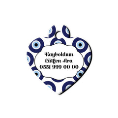 Nazar Boncuğu Desenli Kalp TFX TagsForever