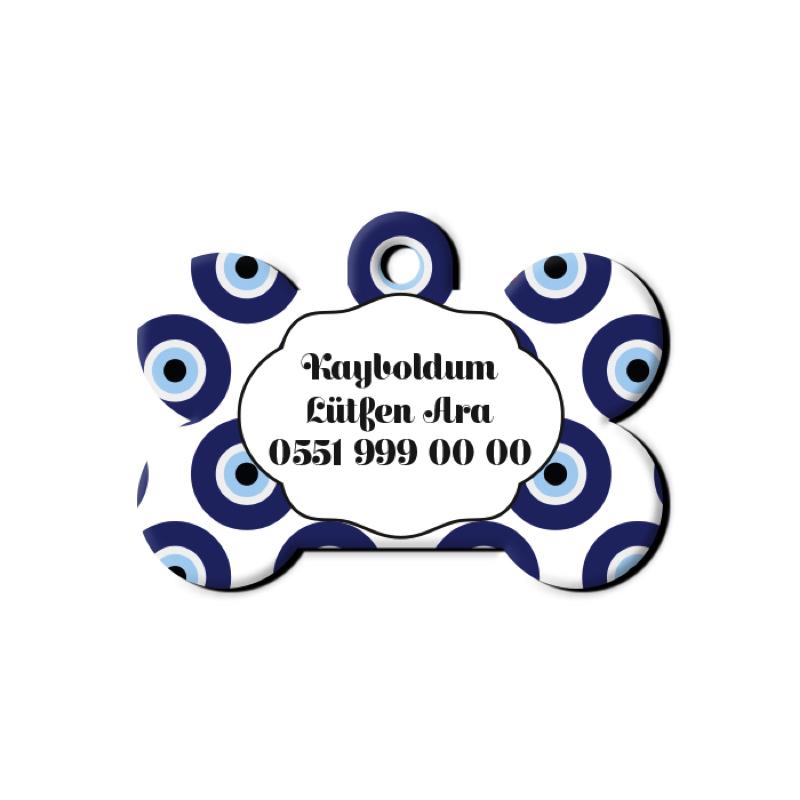 Nazar Boncuğu Desenli Kemik TFX TagsForever