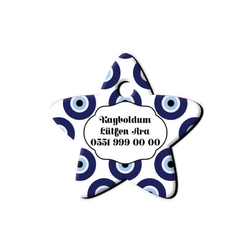 Nazar Boncuğu Desenli Yıldız TFX TagsForever