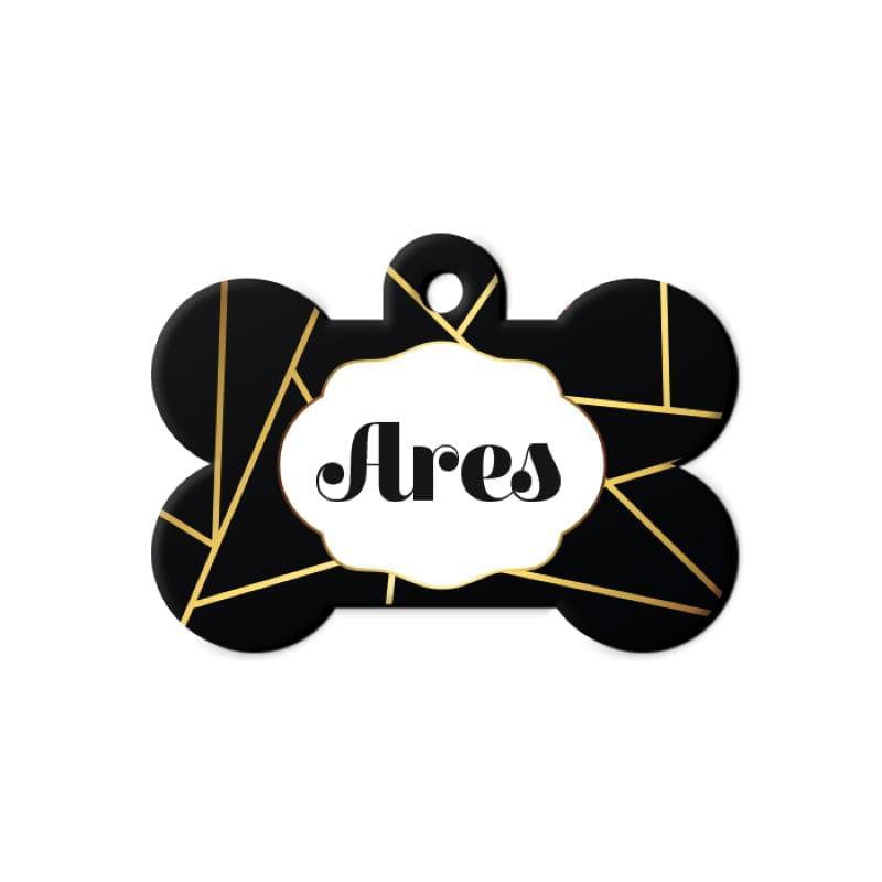 Altın Çizgi Desenli Kemik | Kedi Köpek İsimlik - Evcil hayvanlar için mükemmel bir ürün.