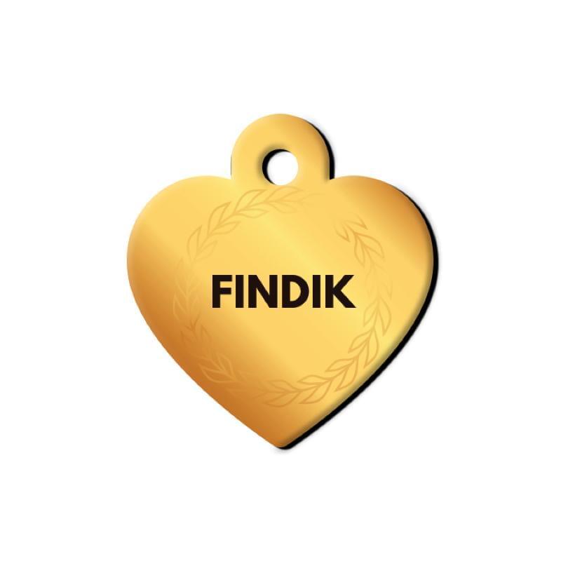 Altın Desenli 2 Kalp | Kedi Köpek İsimlik - Evcil hayvanlar için mükemmel bir ürün.