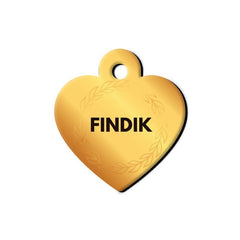 Altın Desenli 2 Kalp | Kedi Köpek İsimlik - Evcil hayvanlar için mükemmel bir ürün.