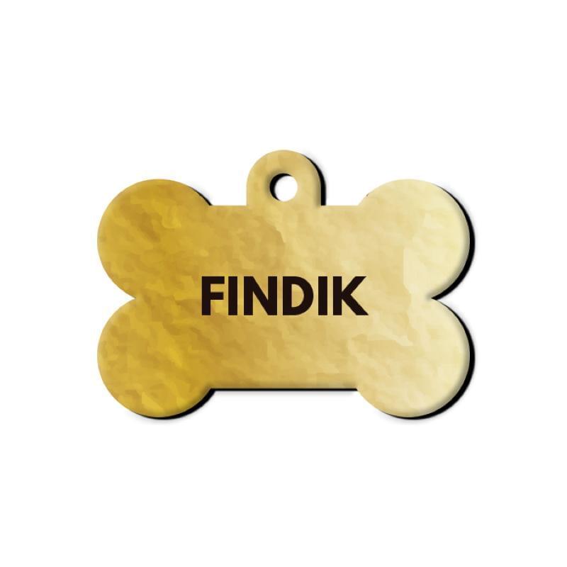 Altın Desenli 2 Kemik | Kedi Köpek İsimlik - Evcil hayvanlar için mükemmel bir ürün.
