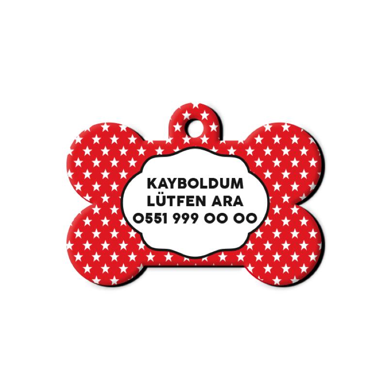 Kırmızı Yıldız Desenli Kemik TFX TagsForever