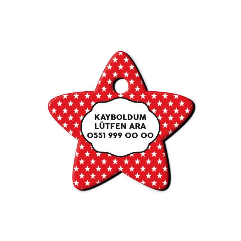 Kırmızı Desenli Yıldız TFX TagsForever