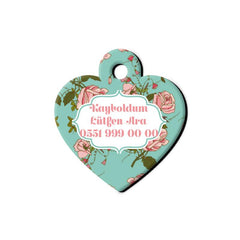 Gül Desenli Kalp TFX TagsForever