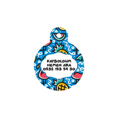 Flamingo Doodle Yuvarlak | Kedi Köpek İsimlik