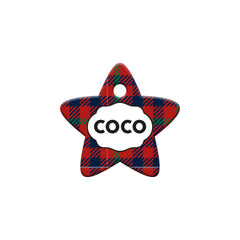 Ekoseli Yıldız | Kedi Köpek İsimlik - Evcil hayvanlar için mükemmel bir ürün.