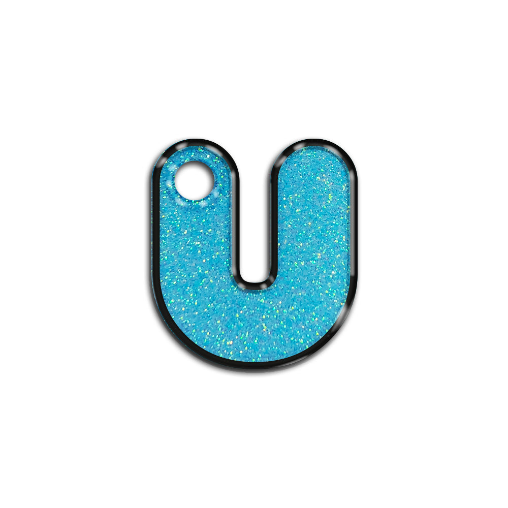 U Harfi Rounded Light Blue Glitter | ID Tag