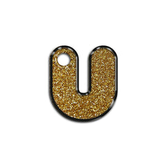 U Harfi Rounded Gold Glitter | ID Tag