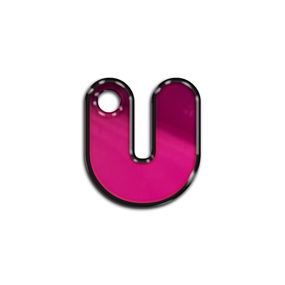 U Harfi Rounded Fuchsia Metalik | ID Tag