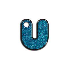 U Harfi Rounded Blue Glitter | ID Tag