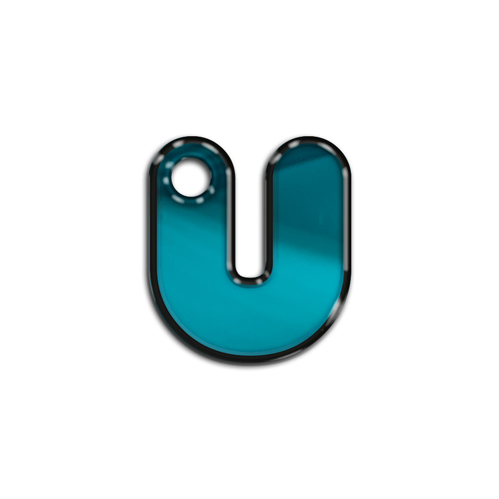 U Harfi Rounded Blue Metalik | ID Tag