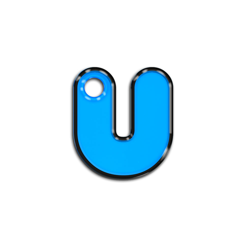 U Harfi Rounded Blue Neon | ID Tag
