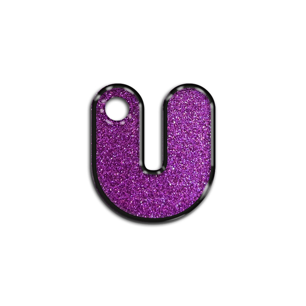 U Harfi Rounded Purple Glitter | ID Tag