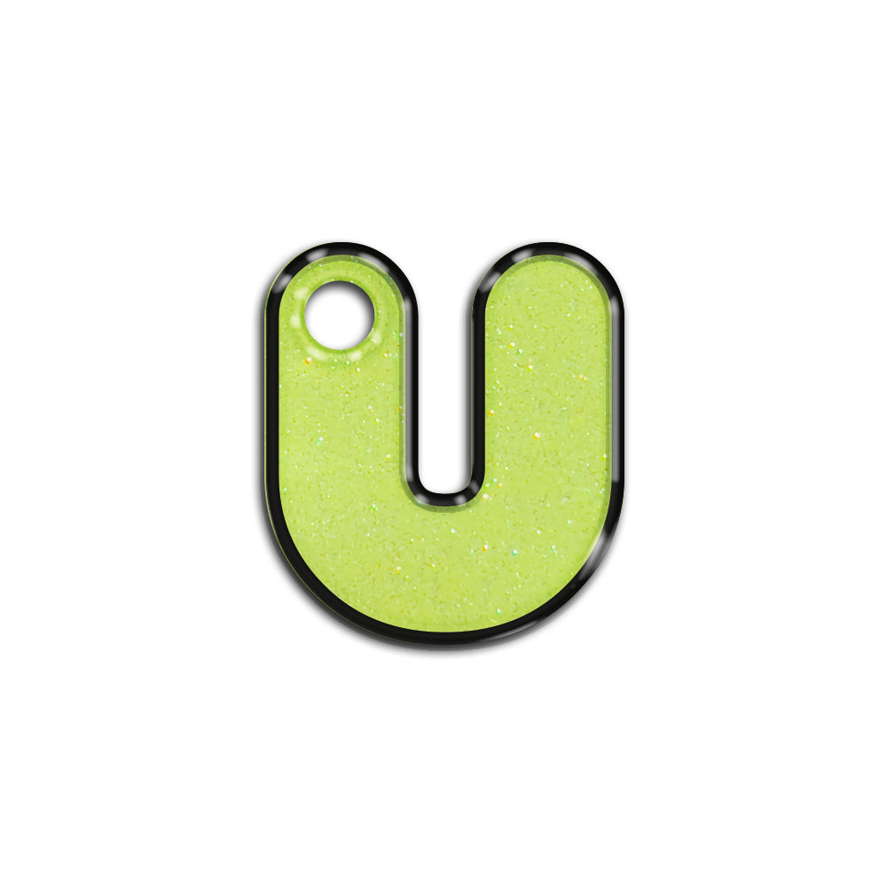 U Harfi Rounded Sarı Glitter | ID Tag