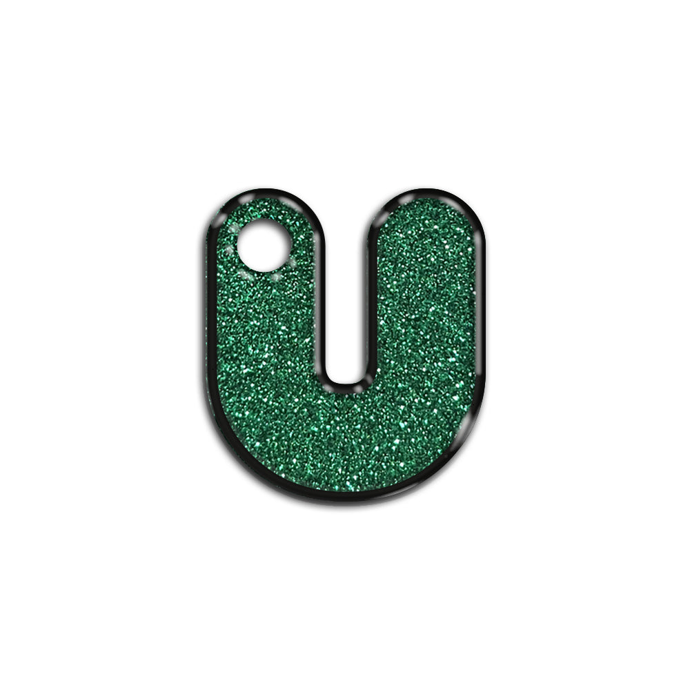 U Harfi Rounded Green Glitter | ID Tag