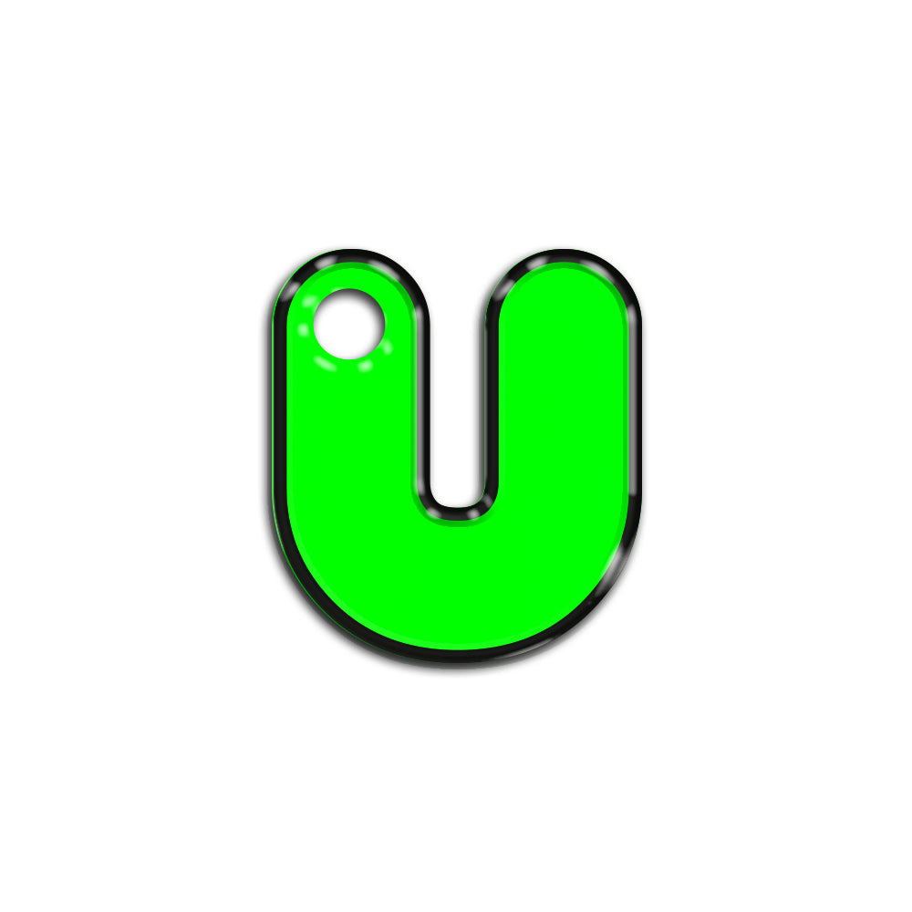 U Harfi Rounded Green Neon | ID Tag