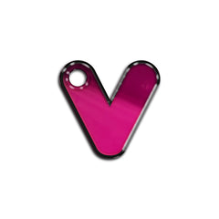 V Harfi Rounded Fuchsia Metalik | ID Tag