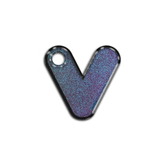 V Harfi Rounded Opal Blue Glitter | ID Tag