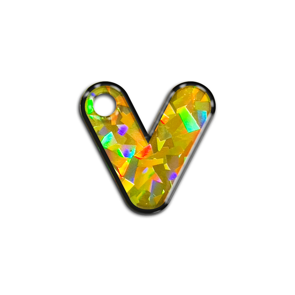 V Harfi Rounded Sarı Holo | ID Tag