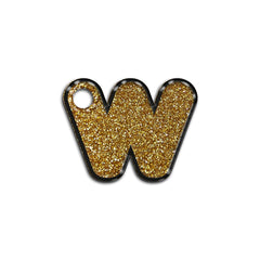 W Harfi Rounded Gold Glitter | ID Tag